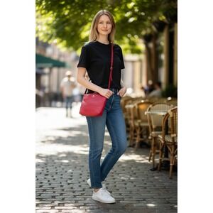 Kate Spade New York Red Pebbled Leather Crossbody Bag Everyday Designer Purse